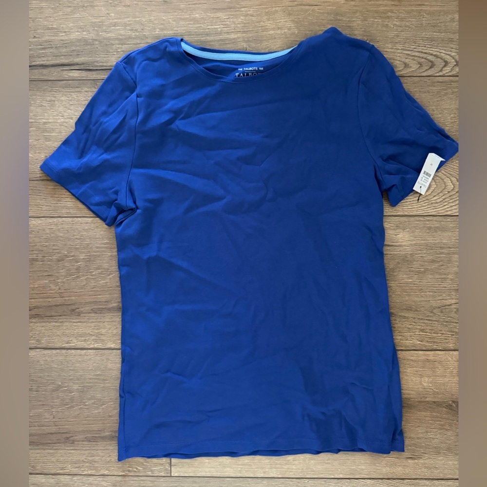 WOMEN’S TALBOTS PIMA COTTON CREWNECK TEE BLUE